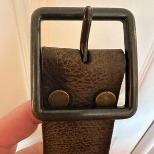 Brown Leather Belt Bag with Pebbled Texture